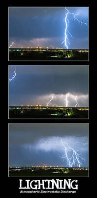 Pop Art - Lightning - Atmospheric Electrostatic Discharge by James BO Insogna