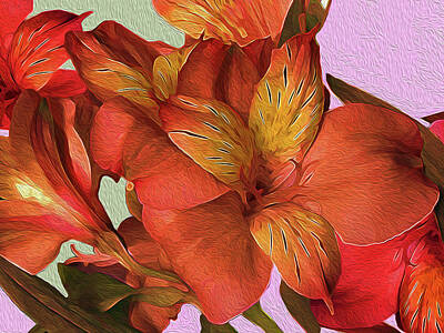 Lilies Mixed Media - Lily Bouquet in North Light by Lynda Lehmann