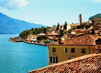 Prescription Medicine - Limone Sul Garda Lake Garda Italy photo painting  by Heidi De Leeuw