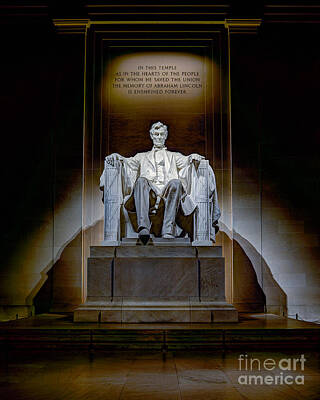 Politicians Royalty-Free and Rights-Managed Images - Lincoln Memorial Statue by Jerry Fornarotto