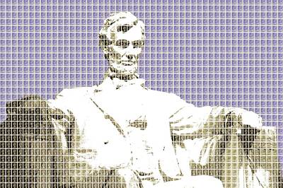 Politicians Digital Art Royalty Free Images - Lincoln Memorial - Violet Royalty-Free Image by Gary Hogben