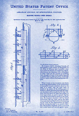 Politicians Digital Art Royalty Free Images - Lincoln U. S. 6469 Patent Blueprint View Royalty-Free Image by Keith Ptak