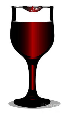 Wine Digital Art Royalty Free Images - Lipstick Wine Glass Royalty-Free Image by Bigalbaloo Stock