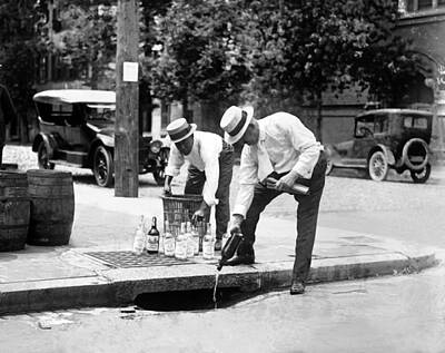 Beer Photos - Liquor Down The Drain - Prohibition Era - 1921 by War Is Hell Store