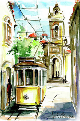 Abstracts Diane Ludet - Lisboa Lisbon Electrico Tram by Georgi Charaka