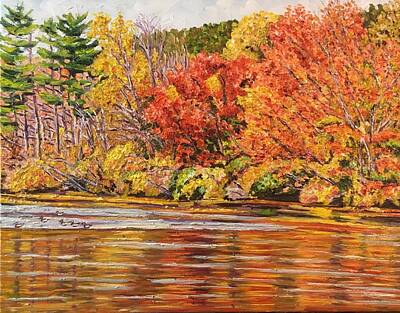 Go For Gold - Little River Autumn #2 by Richard Nowak