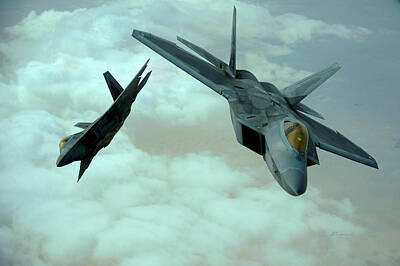 Childrens Solar System - Lockheed Martin F-22 Raptors On A Dangerous Mission In Enemy Airspace by L Brown