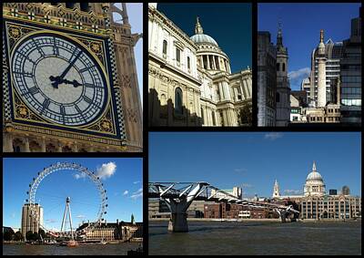 Best Sellers - London Skyline Rights Managed Images - London Collage Royalty-Free Image by Chris Day