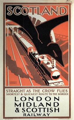 Cities Mixed Media - London Midland and Scottish Railway - Scotland - Retro travel Poster - Vintage Poster by Studio Grafiikka