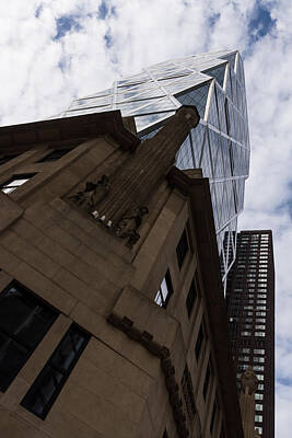 Back To School For Guys - Looking Up - the Famous Hearst Tower in Midtown Manhattan New York City U S A by Georgia Mizuleva
