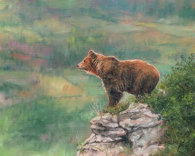 Mammals Paintings - Lookout by David Stribbling