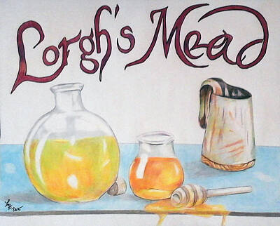 Beer Drawings - Lorghs Mead by Loretta Nash