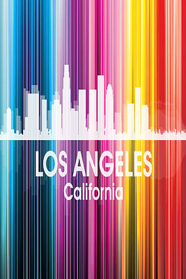 Abstract Skyline Digital Art Rights Managed Images - Los Angeles CA 2 Vertical Royalty-Free Image by Angelina Tamez