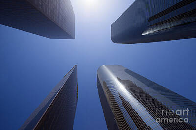 City Scenes Rights Managed Images - Los Angeles Skyscrapers Upward View Royalty-Free Image by Paul Velgos