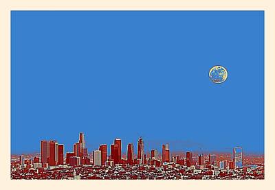City Scenes Paintings - Los Angeles Travel Poster 5 by Celestial Images