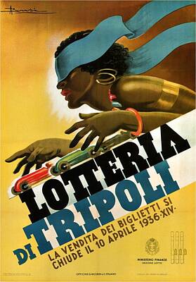Royalty-Free and Rights-Managed Images - Lotteria Di Tripoli - Vintage Italian Advertising Poster for Lottery by Studio Grafiikka