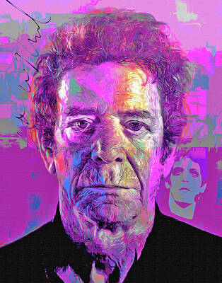 Musicians Mixed Media Rights Managed Images - Lou Reed Royalty-Free Image by Mal Bray