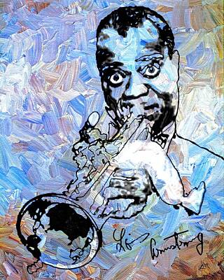 Rock And Roll Digital Art - Louis Armstrong by Linda Mears