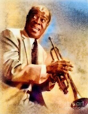 Music Paintings - Louis Armstrong, Music Legend by Esoterica Art Agency