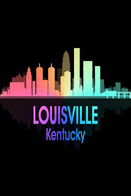 Abstract Skyline Digital Art Rights Managed Images - Louisville KY 5 Vertical Royalty-Free Image by Angelina Tamez