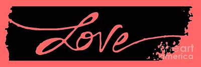 Mixed Media Royalty Free Images - Love in Handwritten Cursive Royalty-Free Image by L Machiavelli