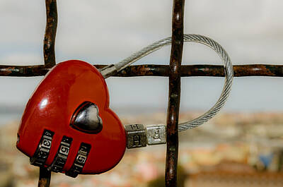 Comic Character Paintings - Love Padlock I by Alexandre Martins