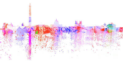 Abstract Skyline Digital Art Rights Managed Images - Love Washington DC Royalty-Free Image by Airpower Art