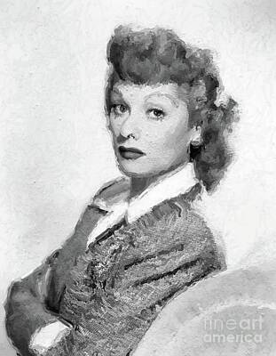 Musicians Digital Art Royalty Free Images - Lucille Ball, Vintage Actress Royalty-Free Image by Esoterica Art Agency
