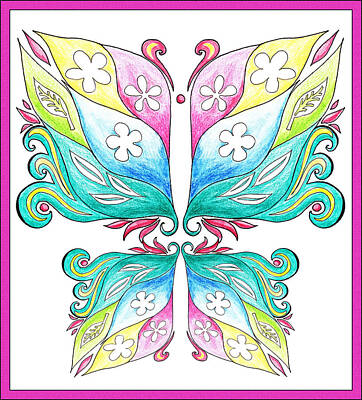 Floral Royalty-Free and Rights-Managed Images - Magic Floral Butterfly Baby Pink by Irina Sztukowski