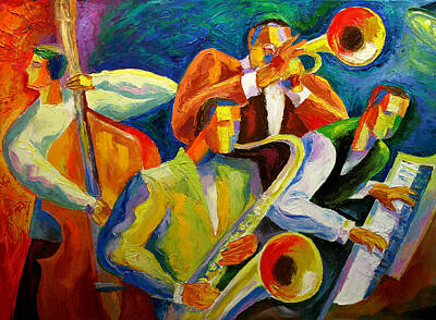 Musicians Painting Rights Managed Images - Magic Music Royalty-Free Image by Leon Zernitsky