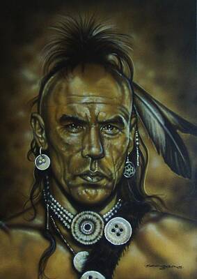 Celebrities Painting Royalty Free Images - Magua Royalty-Free Image by Timothy Scoggins