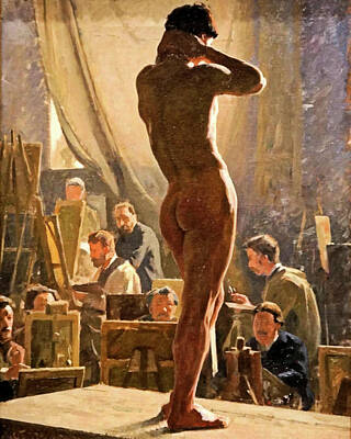 Nudes Royalty-Free and Rights-Managed Images - Male Nude in the Studio of Bonnat by Lauritis Tuxin
