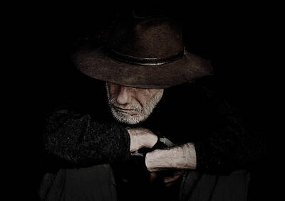 Af Vogue - Man in akubra hat by Sheila Smart Fine Art Photography