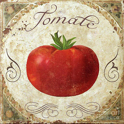 Food And Beverage Paintings - Mangia Tomato by Mindy Sommers