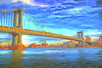 Modern Man Mid Century Modern - Manhattan Bridge Pop Art by David Pyatt