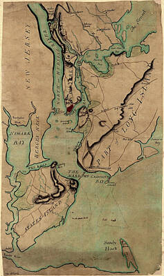Rowing Royalty Free Images - Map Of New York 1780 Royalty-Free Image by Andrew Fare