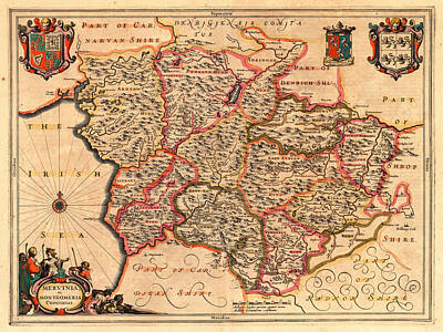 Modern Man Air Travel - Map Of Wales 1646 by Andrew Fare