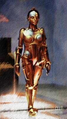 Celebrities Painting Royalty Free Images - Maria, Robot From Metropolis Royalty-Free Image by Esoterica Art Agency