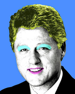 Politicians Digital Art Royalty Free Images - Marilyn Clinton  - Blue Royalty-Free Image by Gary Hogben