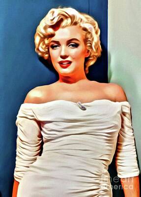 Actors Royalty-Free and Rights-Managed Images - Marilyn Monroe, Digital Art by Mary Bassett by Esoterica Art Agency