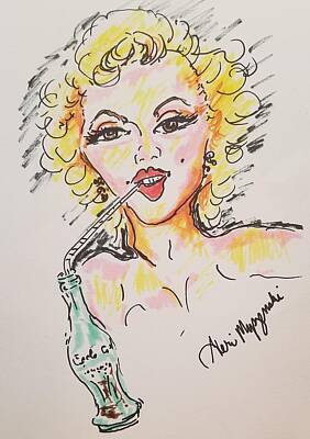 Actors Drawings - Marilyn Monroe by Geraldine Myszenski