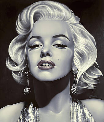 Actors Digital Art - Marilyn Monroe Drawing by Jovemini J