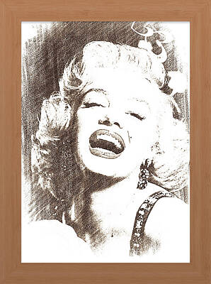 Actors Photos - Marilyn Monroe In Pencil  by Shirley Anderson