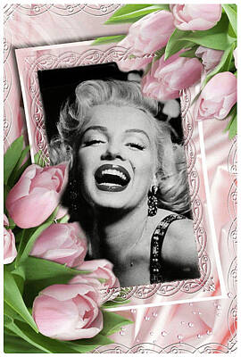 Actors Photos - Marilyn Monroe In Pink by Shirley Anderson