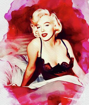 Actors Paintings - Marilyn Monroe in Some Like It Hot by Esoterica Art Agency
