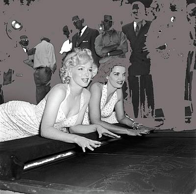 Actors Photos - Marilyn Monroe Jane Russell putting hands in cement Graumans Chinese Theater 1953 by David Lee Guss
