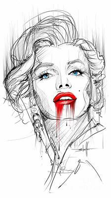 Beach Royalty-Free and Rights-Managed Images - Marilyn Monroe kiss by Shaff Oceans