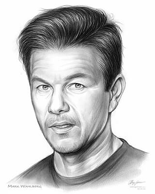 Actors Drawings - Mark Wahlberg by Greg Joens