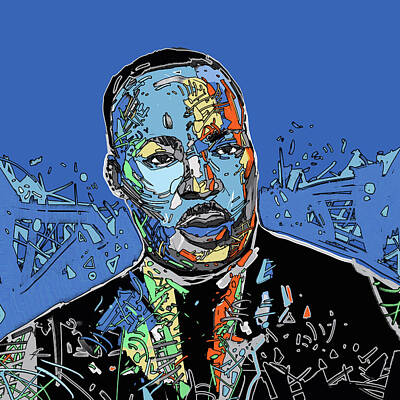 Landmarks Digital Art - Martin Luther King Color by Bekim M