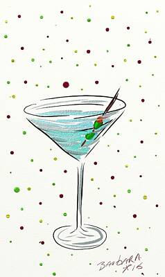 Martini Paintings - Martini Time  by Barbara Stanley